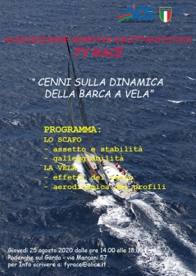 25 AGOSTO 2020 CENNI SULLA DINAMICA DELLA BARCA A VELA - AICS Bergamo